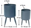 DanDiBo Blumentopf mit Füßen Pflanztopf Blumenkübel mit Beinen Metall Grau 2er Set 96260 Modern Pflanzenständer Bild 2
