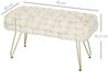 HOMCOM Fußhocker mit Samtoptik, gepolstertem Sitz, Metallbeine, Fußstütze (Sitzhocker, 1 St, Polsterhocker), für Wohnzimmer, Schlafzimmer, 76 x 38 x 41,5 cm, Cremeweiß Bild 2