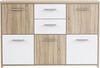Sideboard >Odessa< in Sonoma-Eiche Weiß - 114.1x77.5x29.6cm (BxHxT) Bild 3