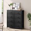 DWVO Kommode mit 8 Schubladen, Schrank aus Stoff mit Griffen, Metallgestell & MDF-Holzplatte, langlebig, für Schlafzimmer & Wohnzimmer,Schwarz Bild 2