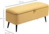 HOMCOM Sitzbank mit Stauraum, Leinenoptik, Stahlbeine (Bettbank, 1-St, Polsterbank), für Wohnzimmer, Flur, bis 150 kg belastbar, 101 x 38,5 x 44,5 cm, Gelb Bild 3