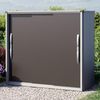 GFP Geräteschrank Metall 180 x 75 x 161 cm Gartenschrank wetterfest mit Schiebetür in anthrazit inkl. Fußboden Bild 2