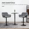 HOMCOM Barhocker Bistrohocker mit Lehne und Fußstütze (Bistrohocker, 2 St, Barstuhl), Grau 57,5 x 52,5 x 93-114 cm Bild 4