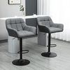 HOMCOM Barhocker Bistrohocker mit Lehne und Fußstütze (Bistrohocker, 2 St, Barstuhl), Grau 57,5 x 52,5 x 93-114 cm Bild 2