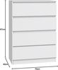 Home Collective Kommode weiß Schubladen, Schlafzimmer Flur kleiner Nachttisch, Schrank, Sideboard, Highboard, Breite 70 cm Höhe 97cm mit vier Schubladen Bild 3