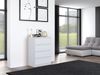 Home Collective Kommode weiß Schubladen, Schlafzimmer Flur kleiner Nachttisch, Schrank, Sideboard, Highboard, Breite 70 cm Höhe 97cm mit vier Schubladen Bild 4