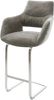 Barstuhl Yago-Flex Bouclé Soft Schlamm Freischwinger Flach Edelstahl Silberfarben Taschenfederkern Bild 1