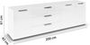 Rauch Möbel Flipp, Sideboard, TV-Schrank, Kommode mit Stauraum, Alpinweiß/Glasfront Weiß, 3-türig, Glastüren, 3 Schubkästen, Griffe Chrom, 199 x 61 x 42 cm Bild 4