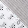 EliMeli Babydecke Kuscheldecke junge Krabbeldecke 75x100 | Ultraweicher Gestreifter Microfaser-Plüsch Stoff aus Baumwolle | Füllung | hoch Qualität | ideal als Kinderwagendecke (Grau - Hund) Bild 3