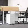 Songmics Rollcontainer, mit 3 Schubladen, vormontiert, abschließbarer Büroschrank mit Hängeregistratur, Stahl, weiß, 45 x 30 x 60 cm Bild 3