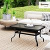Outsunny Beistelltisch Hartglas, mit Wellendesign, Abgerundete Ecke (Kaffeetisch, 1-St, Rechteckiger Couchtisch), Gartenmöbel für Wohnzimmer, Garten, Terrasse, Balkon Bild 2