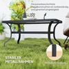 Outsunny Beistelltisch Hartglas, mit Wellendesign, Abgerundete Ecke (Kaffeetisch, 1-St, Rechteckiger Couchtisch), Gartenmöbel für Wohnzimmer, Garten, Terrasse, Balkon Bild 5