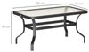 Outsunny Beistelltisch Hartglas, mit Wellendesign, Abgerundete Ecke (Kaffeetisch, 1-St, Rechteckiger Couchtisch), Gartenmöbel für Wohnzimmer, Garten, Terrasse, Balkon Bild 3