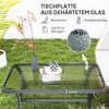Outsunny Beistelltisch Hartglas, mit Wellendesign, Abgerundete Ecke (Kaffeetisch, 1-St, Rechteckiger Couchtisch), Gartenmöbel für Wohnzimmer, Garten, Terrasse, Balkon Bild 4