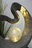 Arnusa LED Solarleuchte Gartenfigur mit Glaskugel Granit-Optik 33,5 x 39 cm, Dämmerungssensor, LED fest integriert, warmweiß, moderne Skulptur Bild 4