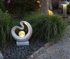 Arnusa LED Solarleuchte Gartenfigur mit Glaskugel Granit-Optik 33,5 x 39 cm, Dämmerungssensor, LED fest integriert, warmweiß, moderne Skulptur Bild 5
