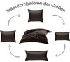 Bettwaesche-mit-Stil Mako-Satin / Baumwollsatin Bettwäsche uni / einfarbig Espresso Braun Kissenbezug 40x80 cm Bild 5
