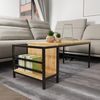 Hanah Home Stylish Oak Coffee Table, 110 x 60 x 50 cm | 100% Melamine Coated Particle Board, 18 mm Thick | Durable Electrostatic Powder Coated Metal Legs | Modern Design Bild 4