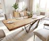 Esstisch Edge 280x100 XL Akazie Natur Spider Flachstahl Edelstahl Live-Edge Bild 2
