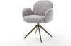 Drehstuhl Nube-Flex mit Armlehnen Cord Silbergrau Kreuzgestell breit Effektfinish Titan 360° drehbar Taschenfederkern Bild 3