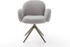Drehstuhl Nube-Flex mit Armlehnen Cord Silbergrau Kreuzgestell breit Effektfinish Titan 360° drehbar Taschenfederkern Bild 4