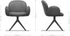 Drehstuhl Nube-Flex mit Armlehnen Cord Silbergrau Kreuzgestell breit Effektfinish Titan 360° drehbar Taschenfederkern Bild 2