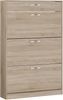 Forte NIKO Schuhschrank 80, Skandi-Schrank, 4 Schublade, Holzwerkstoff, Flur, Abstellraum, Sonoma Eiche Holzdekor, 83,2 cm breit x 127,7 cm hoch x 20,4 cm tief Bild 4