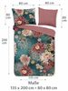 soma Bettwäsche Blumen Microfaser Set 135x200 cm mit Kissenbezug 80x80 cm in Petrol, Microfaser, 2 teilig, Weich,Pflegeleicht&Hautsympathisch mikrofaser 135x200 set floral Bild 5