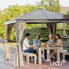 Leco Profi-Pavillon, Aluminium / Stahl braun / beige, 300x365 cm Bild 2