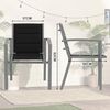 JUMMICO Gartenstuhl Stapelbar, Aluminium Gestell mit Komfortsitz aus Textilene, Niedrige Sitzhöhe mit Armlehnen für Balkon und Terrasse Bild 3