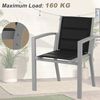 JUMMICO Gartenstuhl Stapelbar, Aluminium Gestell mit Komfortsitz aus Textilene, Niedrige Sitzhöhe mit Armlehnen für Balkon und Terrasse Bild 5