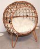 Heimtier Schlafkörbchen Rattan mit Kissen 45x50cm Katze Katzenbett Kugel Schlafplatz Bild 2
