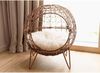 Heimtier Schlafkörbchen Rattan mit Kissen 45x50cm Katze Katzenbett Kugel Schlafplatz Bild 4