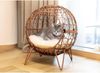 Heimtier Schlafkörbchen Rattan mit Kissen 45x50cm Katze Katzenbett Kugel Schlafplatz Bild 5