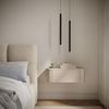 Selsey Minimalistische Nachttisch 2er Set 59 cm Breite – Hängende Nachttische Kaschmirgrau Schmal mit Schublade, Kaschmir Matt, MDF & Spanplatte, Zeitloses Design Bild 2