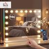 HOMCOM Schminkspiegel Touch-Schalter Tischmontage (Kosmetikspiegel, 1-St, Spiegel mit LED, RGB, Bluetooth, 10x Vergrößerung), 18 LED, RGB-Licht, Bluetooth, 10x Vergrößerung Bild 2