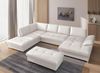 Cavadore Wohnlandschaft Castiel mit Federkern / Sofalandschaft mit großem Longchair, Sitztiefenverstellung und satinierten Metallfüßen / 363 x 89 x 223 / Echtleder, Weiß Bild 2