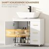 HOMCOM Waschbeckenunterschrank mit Tür (mit Schublade und Einzeltür, 1-St, für wandmontiertes Waschbecken) für Badezimmer, Weiß Bild 5
