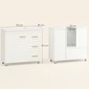 HOMCOM Waschbeckenunterschrank mit Tür (mit Schublade und Einzeltür, 1-St, für wandmontiertes Waschbecken) für Badezimmer, Weiß Bild 3