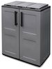 Dmora - Andenne Abfallbehälter, Abfallbehälter, 2-türiger Recyclingbehälter, 100 % Made in Italy, 68 x 37 x 84 cm, Grau und Schwarz, kariertes Finish Bild 2