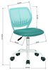 FurnitureR Compact Kids Gaming Chair, Hollow PP Backrest, Adjustable Height, Ergonomic Swivel Sponge Seat, 5-Wheel Iron Base, for Teens & Childrens Drawing, Gaming, Classroom, Türkis, 38,5 x 40 x 87 Bild 2