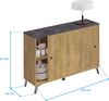 Muebles Pitarch | Sideboard für Wohn- und Esszimmer, Buffet, Beistellschrank, 2 Schiebetüren, Eiche Gold mit Schwarzen Beinen, 87 x 120 x 40 cm, Moderner Industrie-Empfangsbereich, Modell Kamet Bild 3