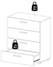 Dmora - Kommode Nina, Mehrzweckkommode, Schlafzimmerkommode, Schrank mit Schubladen, 70x40 h82 cm, Schwarz Bild 4