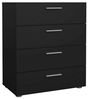 Dmora - Kommode Nina, Mehrzweckkommode, Schlafzimmerkommode, Schrank mit Schubladen, 70x40 h82 cm, Schwarz Bild 3