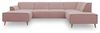DOMO Collection Jules Wohnlandschaft, Skandinavisches Sofa mit Federkern, Couch in U-Form, rosa (Flamingo), 159 x 333 x 191 cm Bild 3