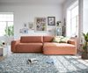 Ecksofa Lazaro 300x160 cm Flachgewebe Orange Ottomane rechts mit Sitztiefenverstellung Bild 4
