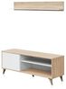 CaliCosy TV-Möbel mit 2 Nischen und 1 Tür mit seinem Wandregal Kikua Plus - L135 cm - Weiß Bild 4