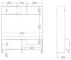 Dmora - Fernsehschrank Emeline, Ständer für Wohnzimmerfernseher, Niedriges Wohnzimmer-Sideboard, TV-Ständerbasis, 159x48 h181 cm, Eiche und Weiß Bild 2