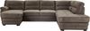 Mivano Wohnlandschaft Royale, Zeitloses Bettsofa in U-Form mit Schlaffunktion, kleinem Bettkasten und hohen Rückenlehnen, 316 x 90 x 230, Mikrofaser, dunkelgrau Bild 2