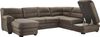 Mivano Wohnlandschaft Royale, Zeitloses Bettsofa in U-Form mit Schlaffunktion, kleinem Bettkasten und hohen Rückenlehnen, 316 x 90 x 230, Mikrofaser, dunkelgrau Bild 5